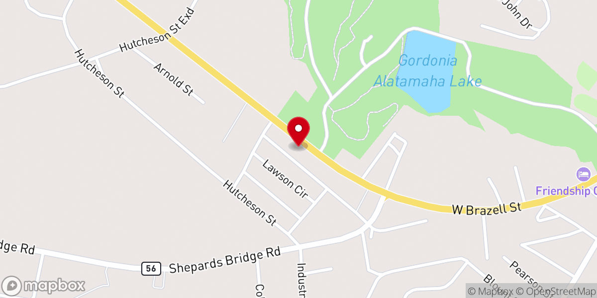 Map showing location of Reidsville Package Shop