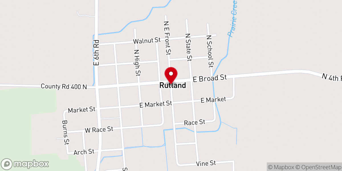 Map showing location of Rutland Christian Church