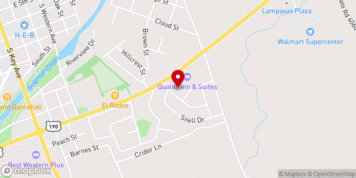 Map showing location of Lampasas Methodist Church