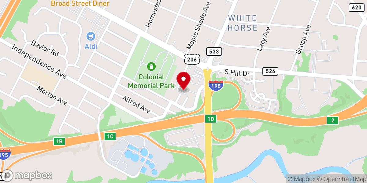 Map showing location of Pearson Memorial United Methodist Church