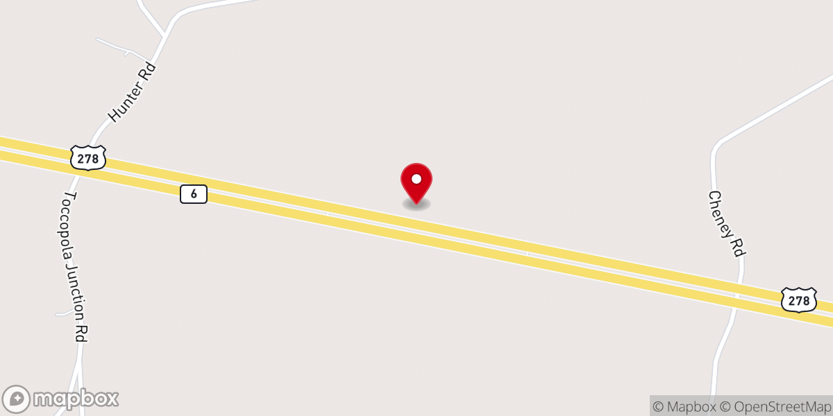 Map showing location of Bellevue Baptist Church