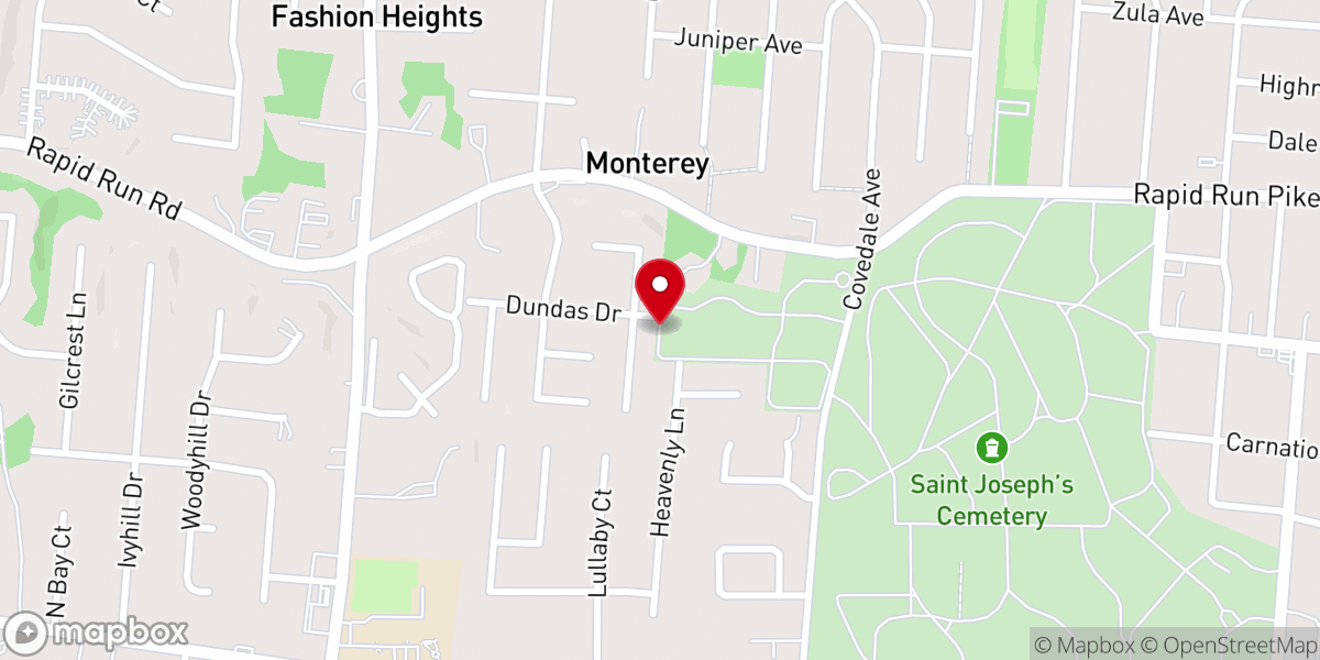 Map showing location of Western Hills Church of Christ