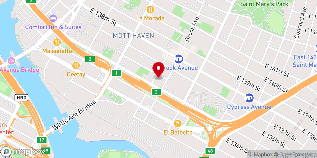 Map showing location of The New York Foundling Mott Haven Preventive Services