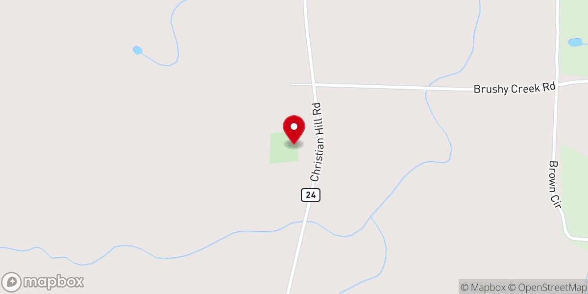 Map showing location of Christian Hill Free Will Baptist Church
