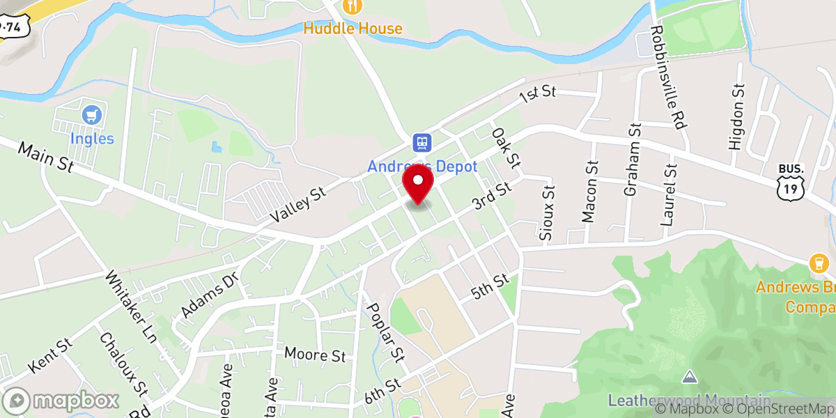 Map showing location of Andrews United Methodist Church
