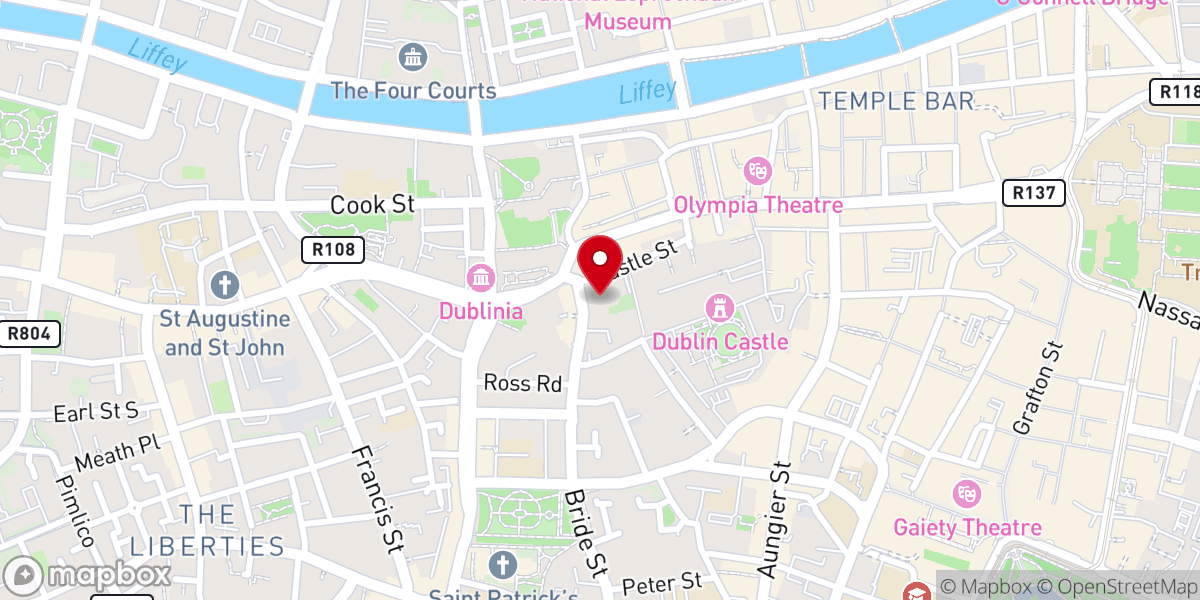 Map showing location of St Werburgh's Church of Ireland