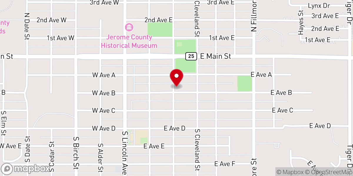 Map showing location of Jerome Christian Church Disciples Of Christ