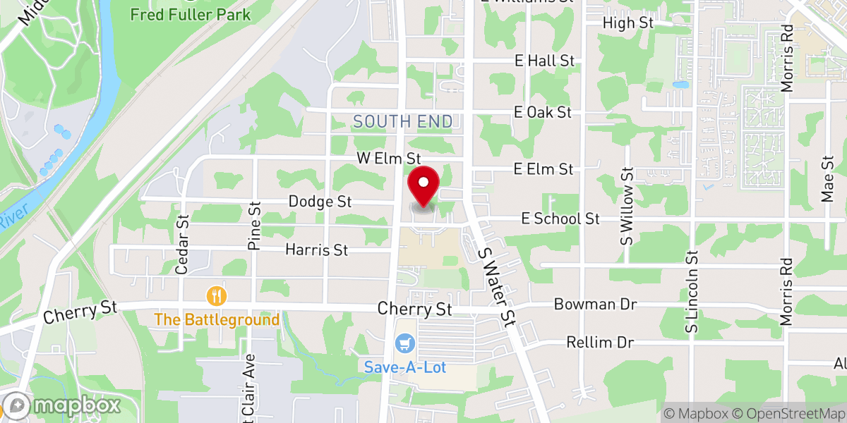 Map showing location of Free Methodist Church