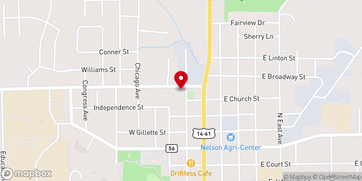 Map showing location of Viroqua Assembly of God