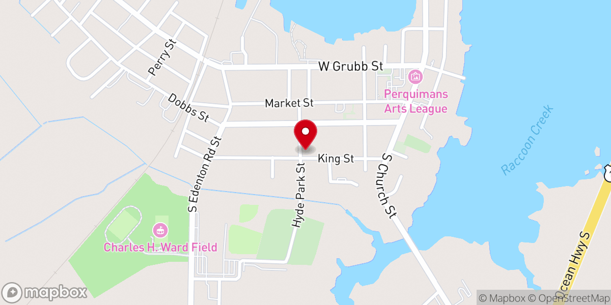 Map showing location of First Baptist Church-Hertford