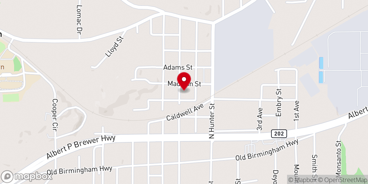 Map showing location of United Freewill Baptist Church