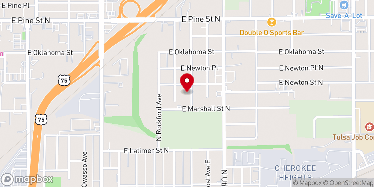 Map showing location of Iglesia Centro Evangelistico Pentecostal Tulsa
