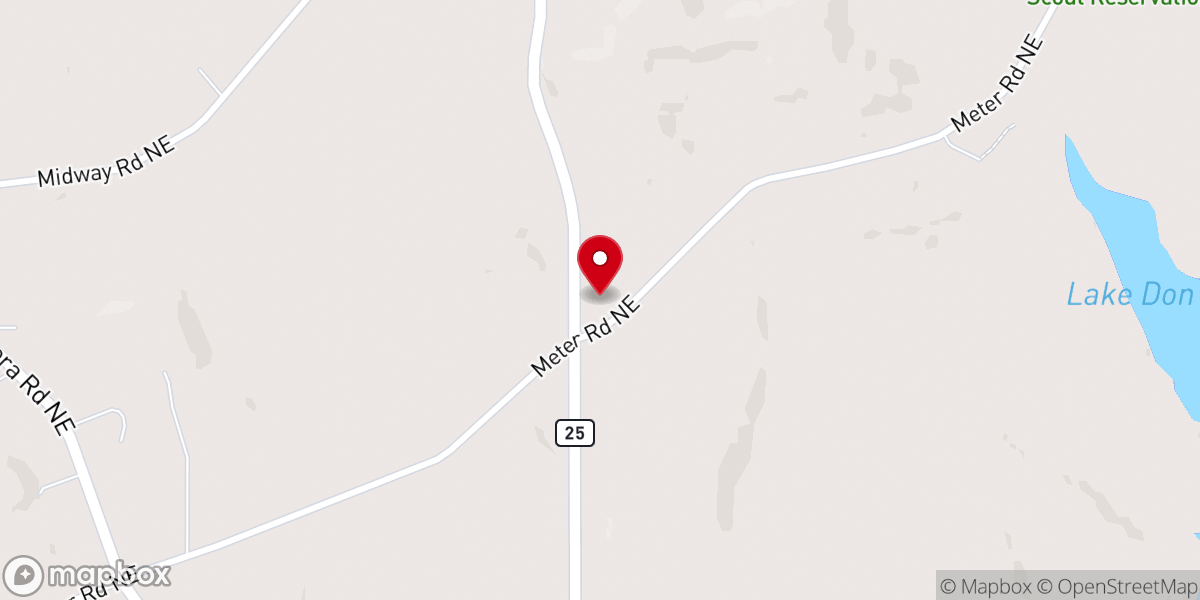 Map showing location of Glade Run Mennonite Church