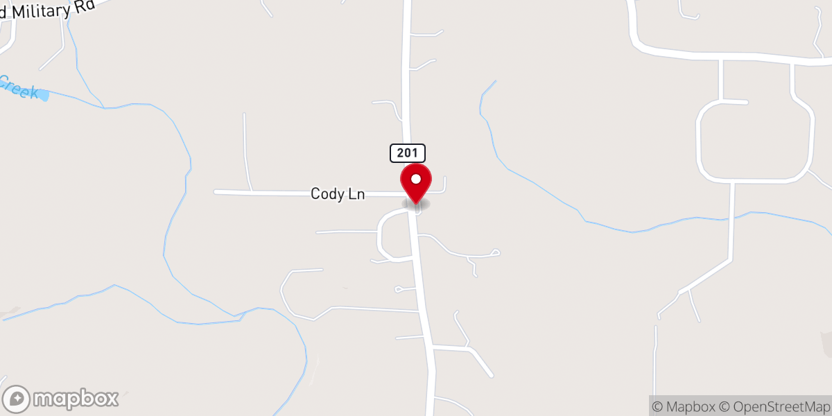 Map showing location of Harmony Free Will Baptist Church