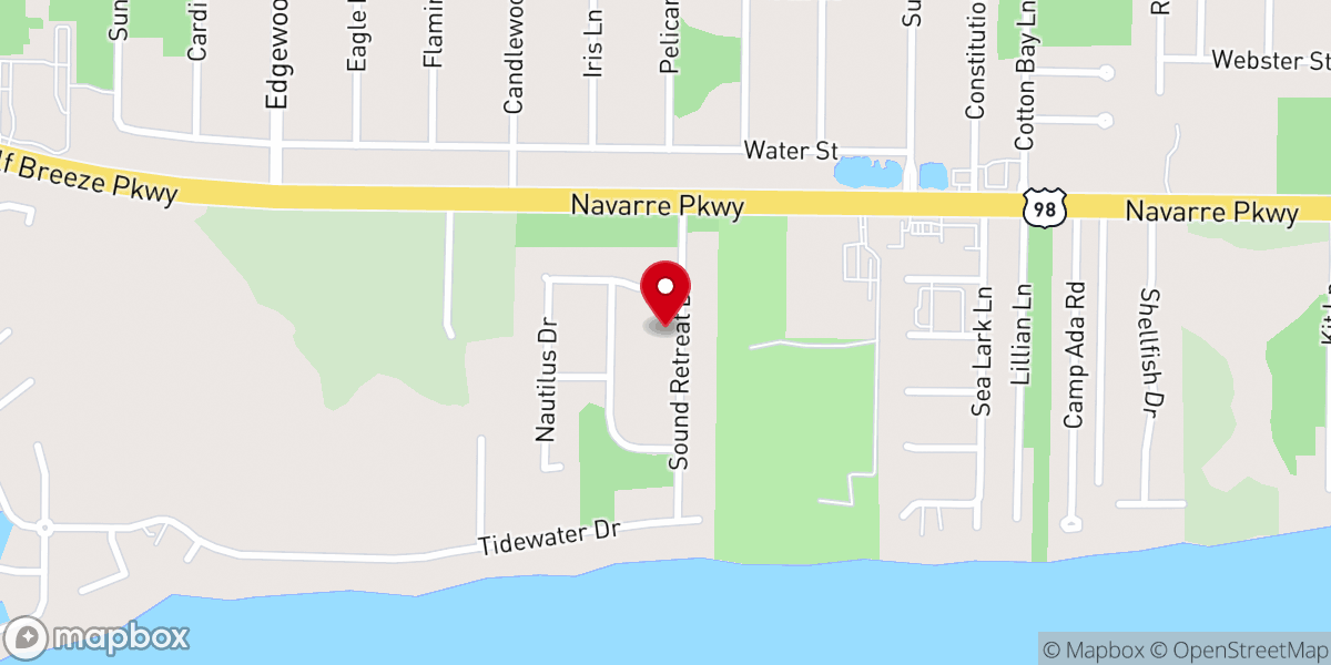 Map showing location of Pensacola Beach Weddings