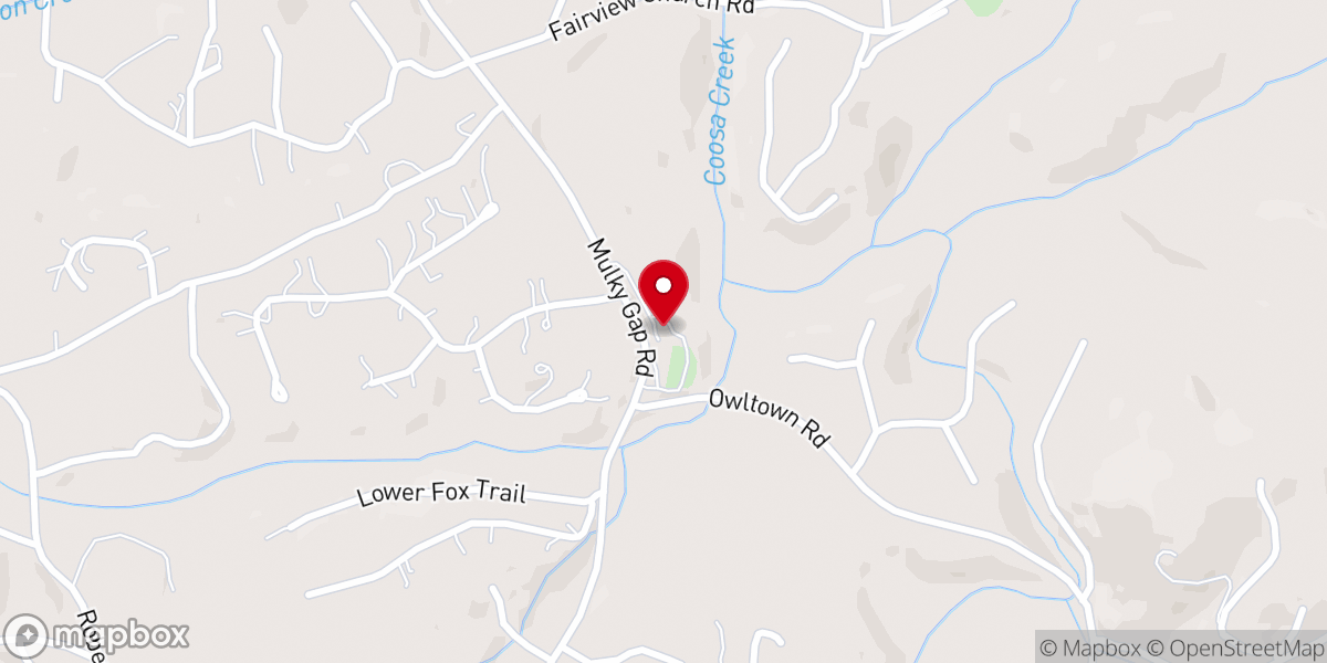 Map showing location of Coosa Methodist Church