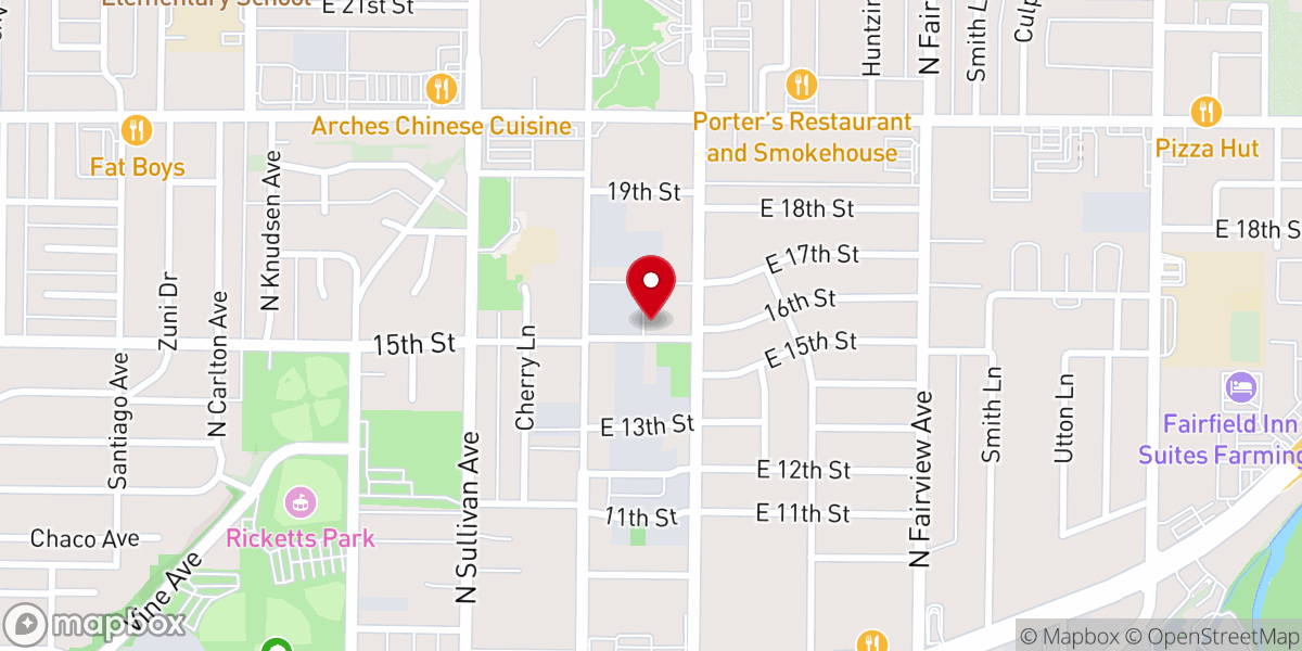 Map showing location of New Haven Baptist Temple