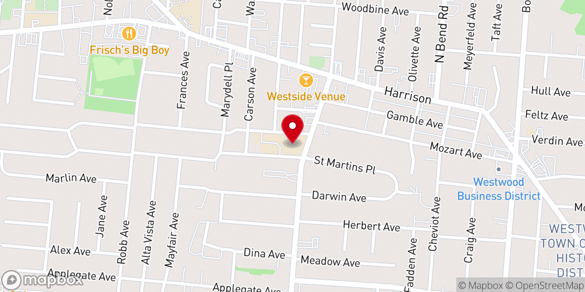 Map showing location of St. Martin of Tours
