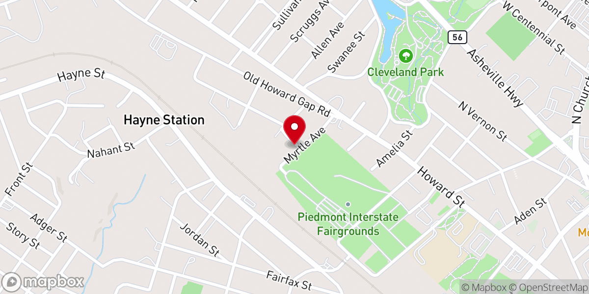 Map showing location of Myrtle Avenue Baptist Mission