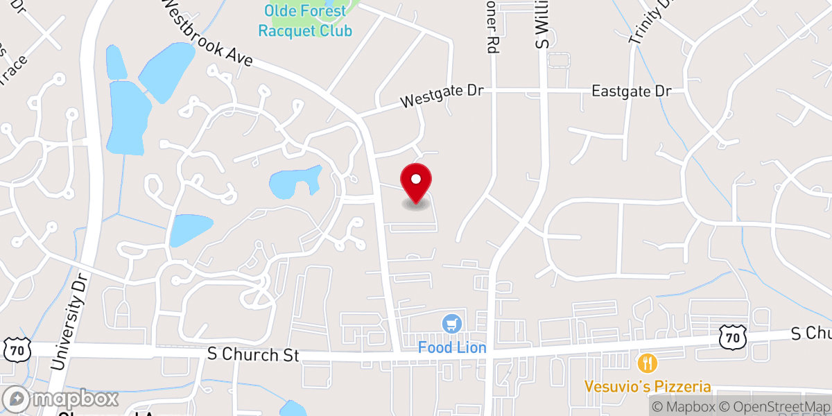Map showing location of Davis Street United Methodist Church
