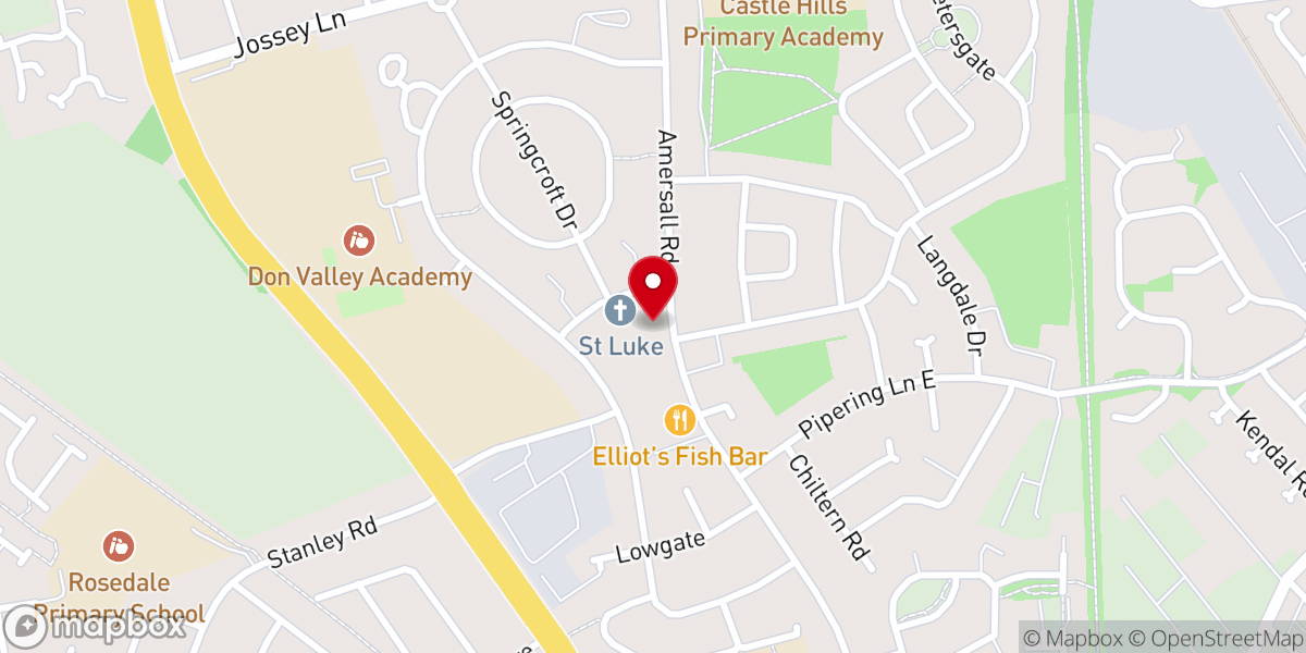 Map showing location of Scawthorpe Methodist Church