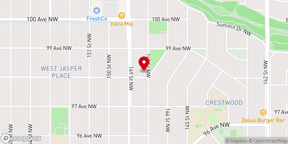 Map showing location of Roozen Family Hospice Centre