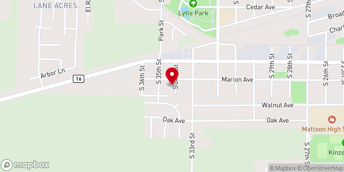 Map showing location of Bible Baptist Church