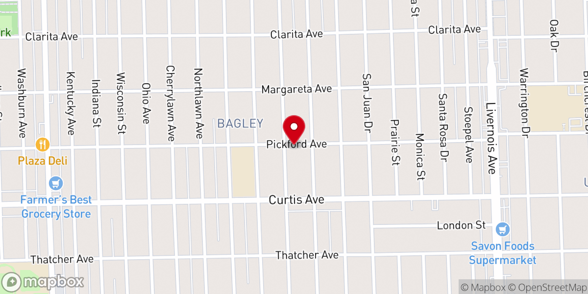 Map showing location of Steadfast Baptist Church