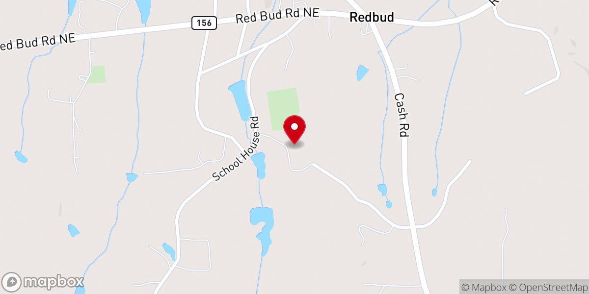 Map showing location of Bethesda Baptist Church