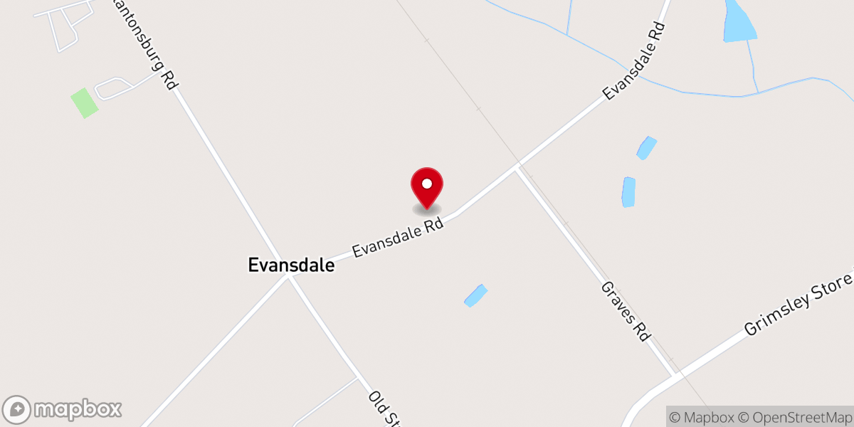 Map showing location of Evansdale United Methodist Church
