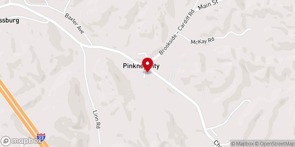 Map showing location of Meadows Chapel Church