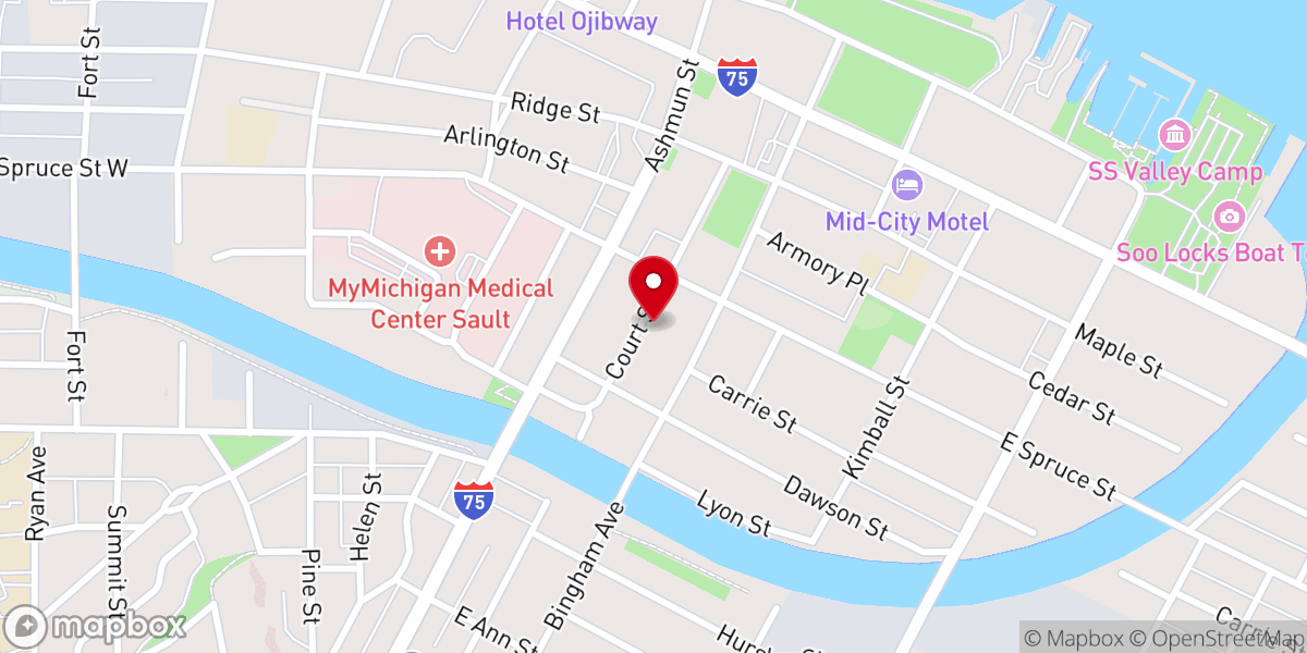 Map showing location of Saint George Greek Orthodox Church