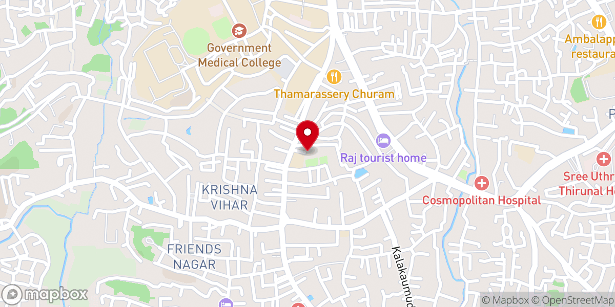 Map showing location of St. Pius X Roman Catholic Church, Kumarapuram