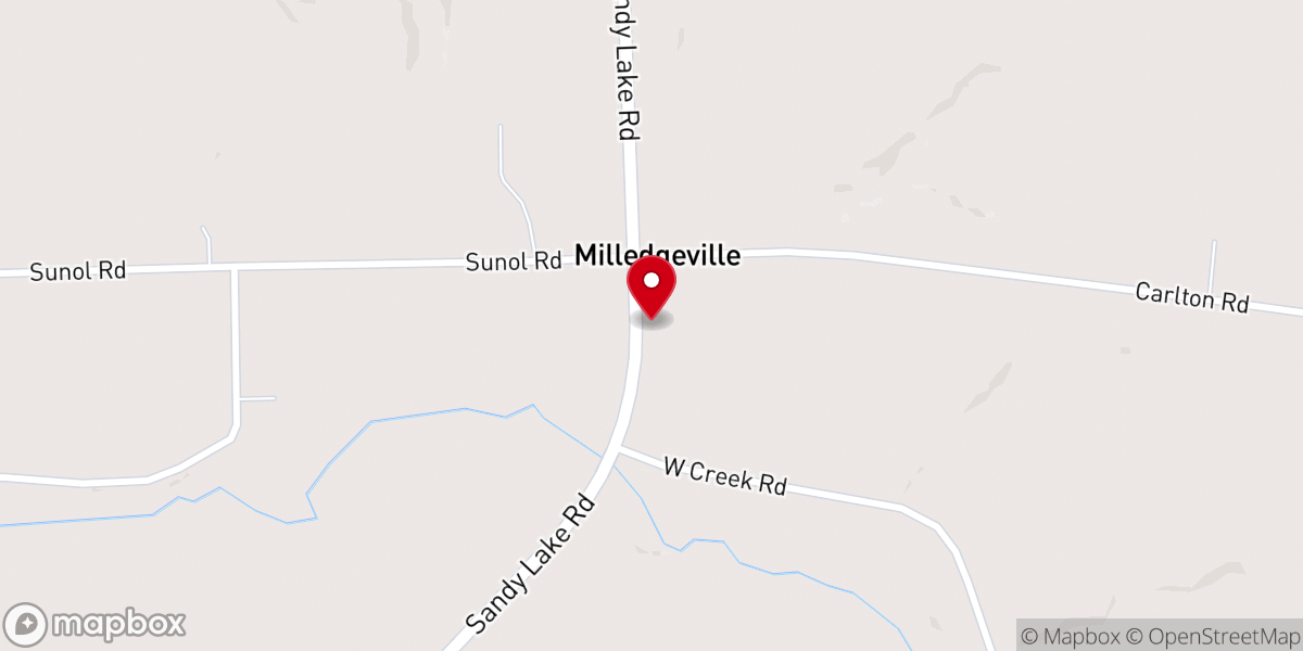 Map showing location of MILLEDGEVILLE COMMUNITY CHRISTIAN CHURCH
