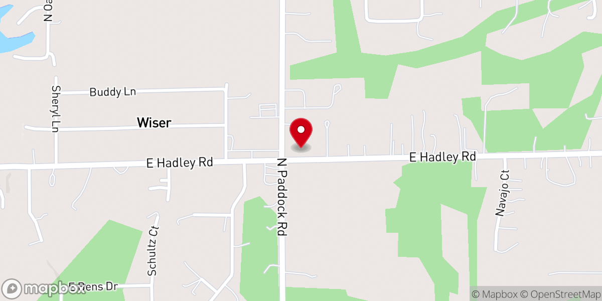 Map showing location of Outreach Missionary Baptist Church