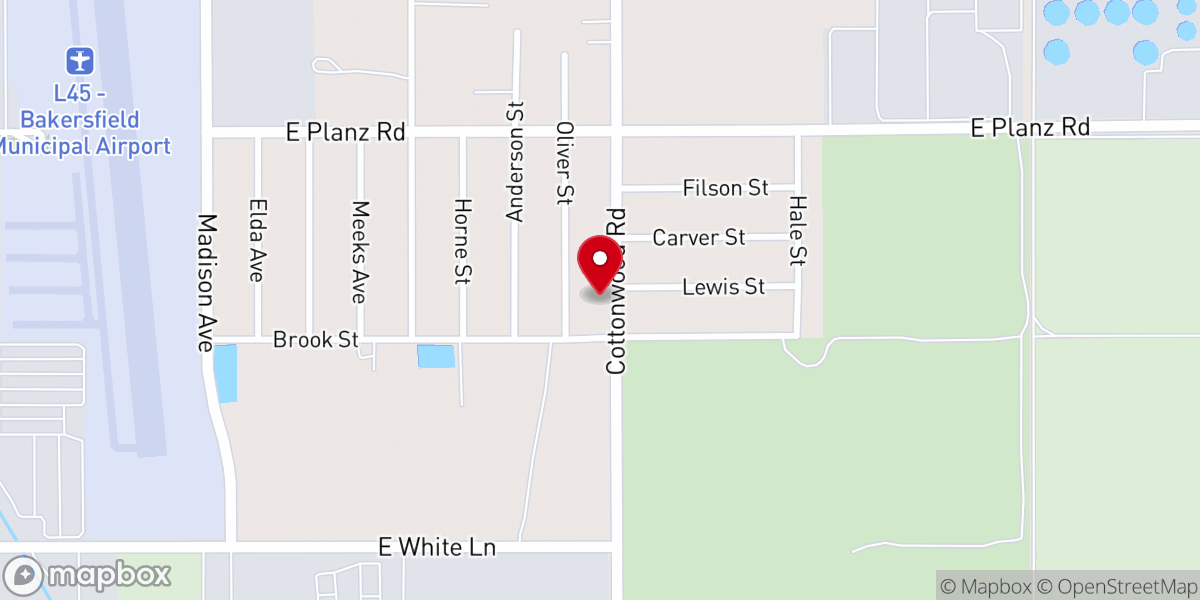 Map showing location of Pilgrim Rest Baptist Church