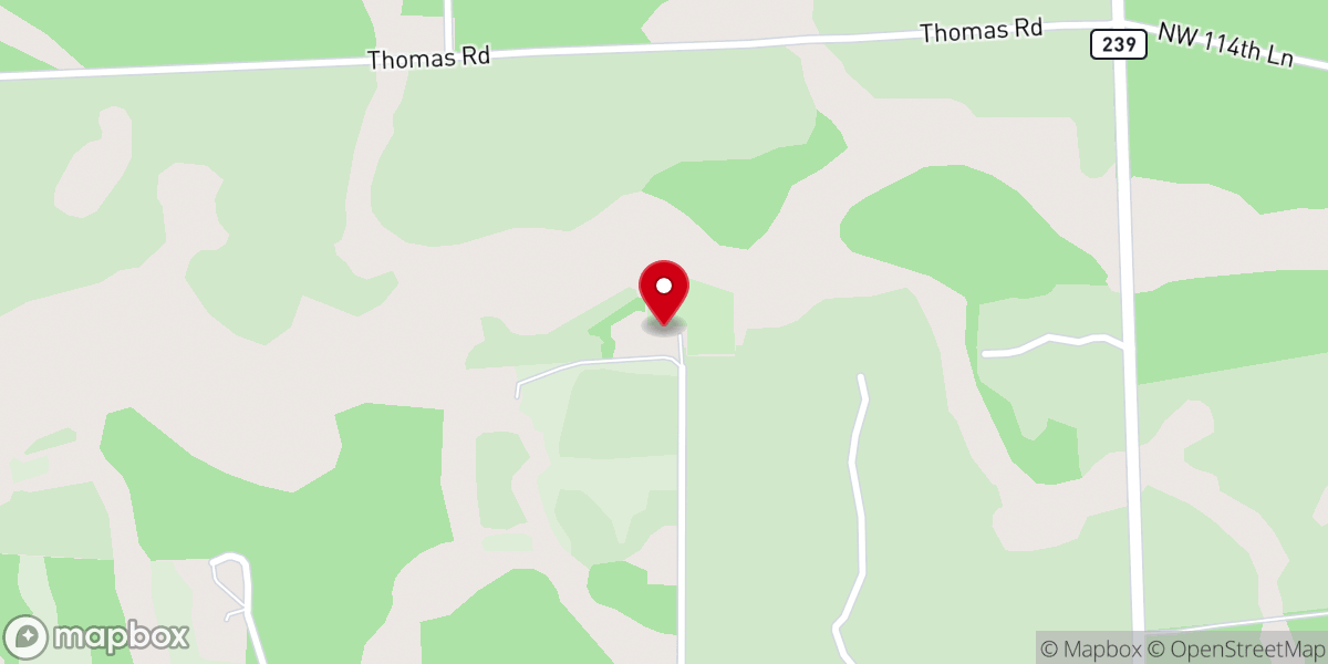 Map showing location of Oak Grove Church