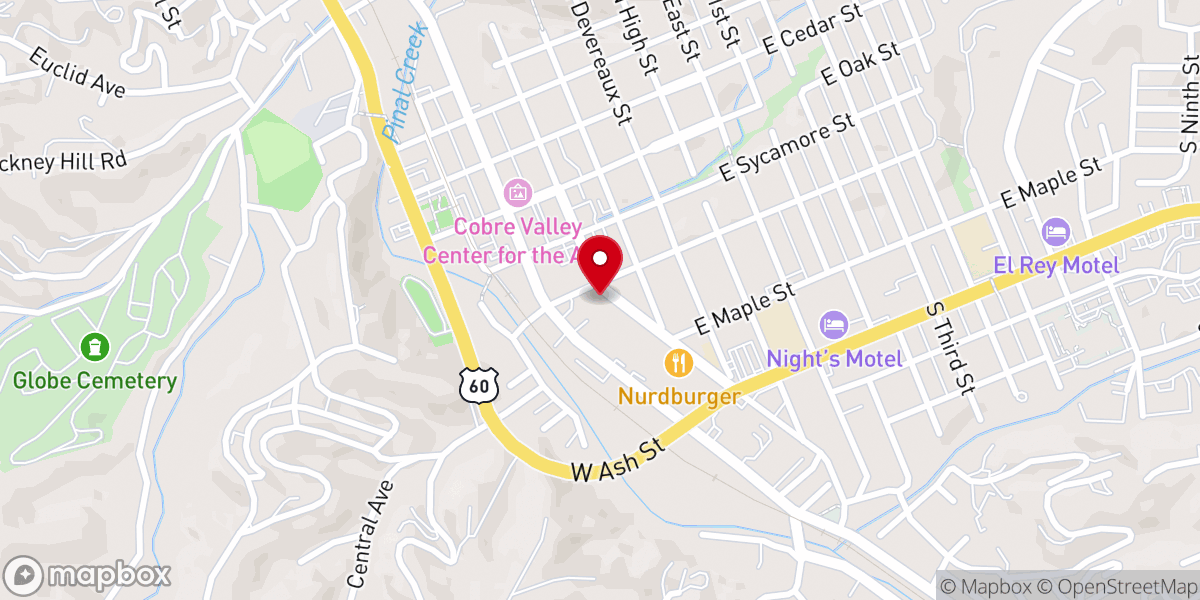 Map showing location of First Presbyterian Church