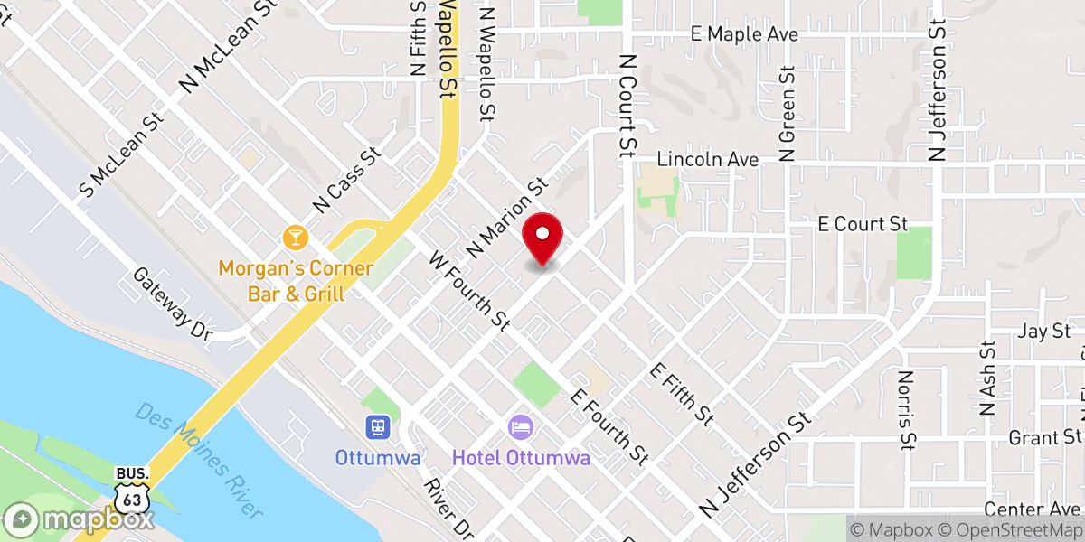Map showing location of Iglesia de Cristo Ministerios Ebenezer Ottumwa