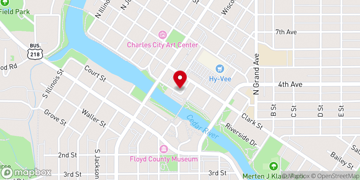 Map showing location of Charles City Press