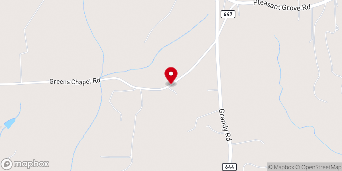Map showing location of Green Chapel Church