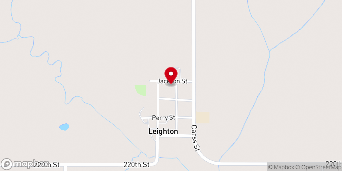 Map showing location of Leighton Christian Reformed Church