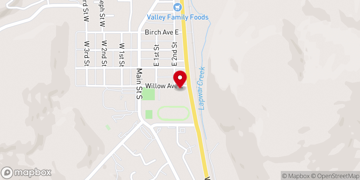 Map showing location of Lapwai Assembly of God
