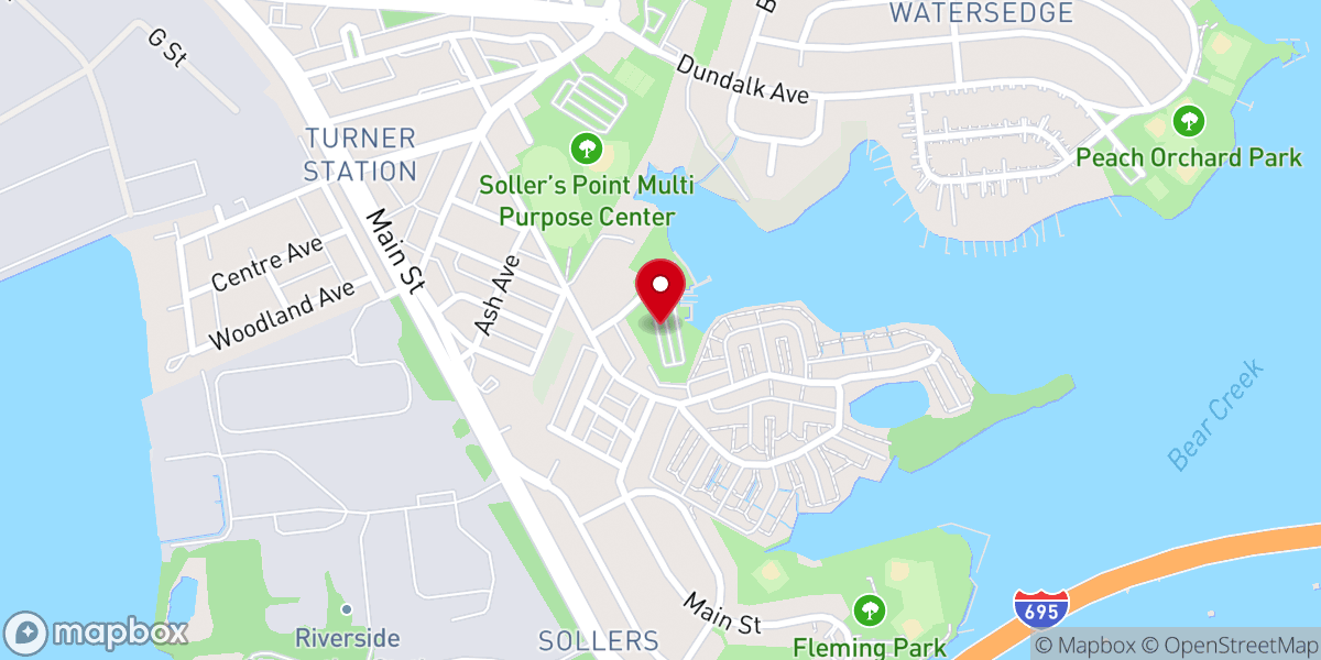 Map showing location of Turner Station Park