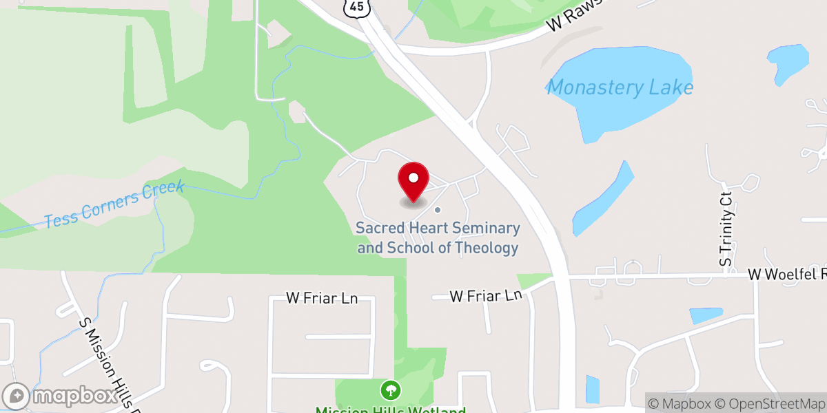 Map showing location of Sacred Heart Seminary and School of Theology