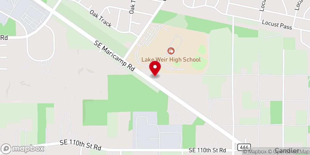 Map showing location of Candler United Baptist Church