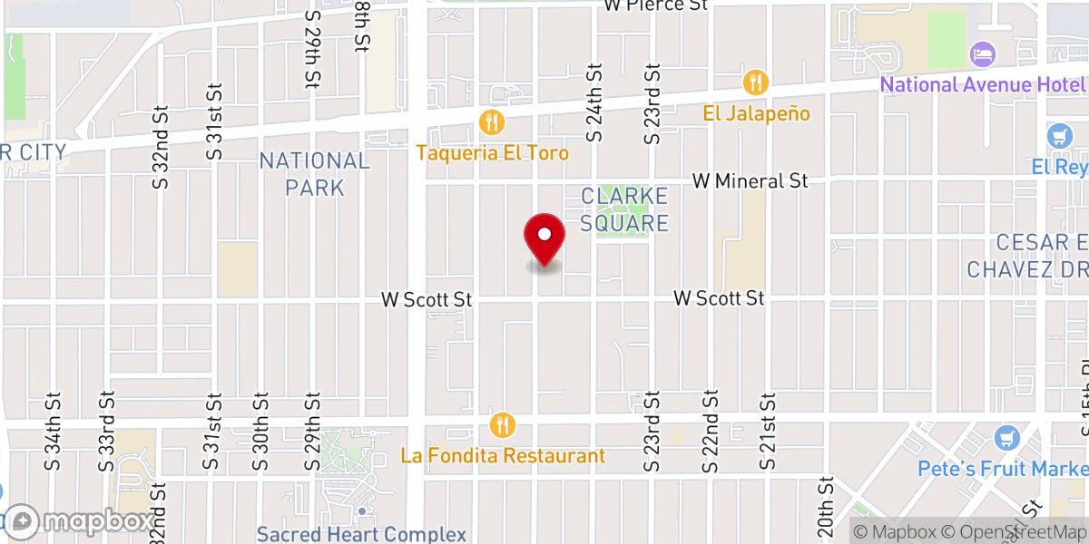 Map showing location of Prince of Peace Catholic Parish