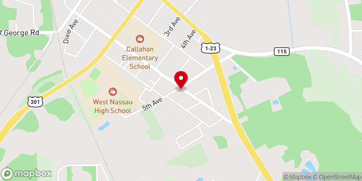 Map showing location of Callahan Church of Christ