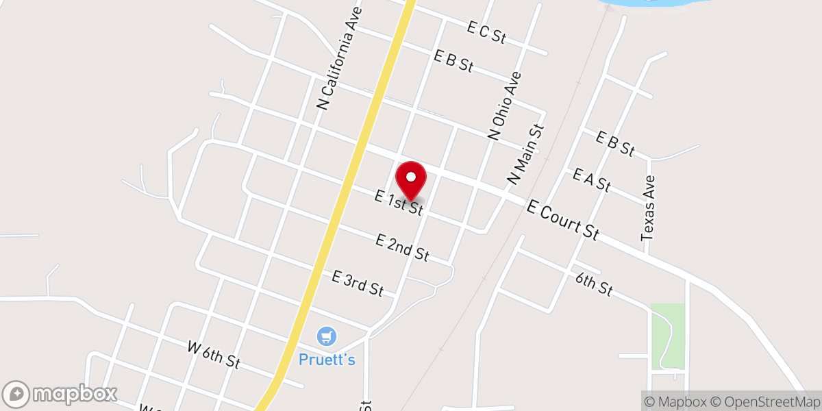 Map showing location of Presbyterian Church