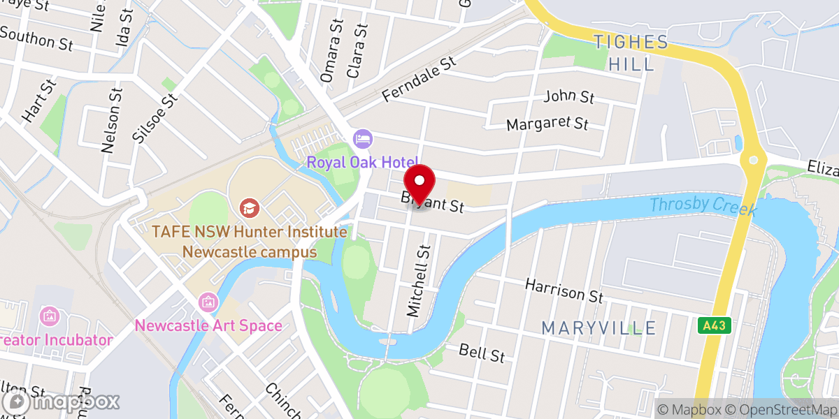 Map showing location of Croatian Catholic Centre Newcastle - Kapela Svetog Josipa